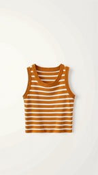 Dames Cropped Tanktop met Geribde Nautische Strepen – Zomeroutfit in Stretch Gebreide Stof, Verkrijgbaar in XS tot L 3