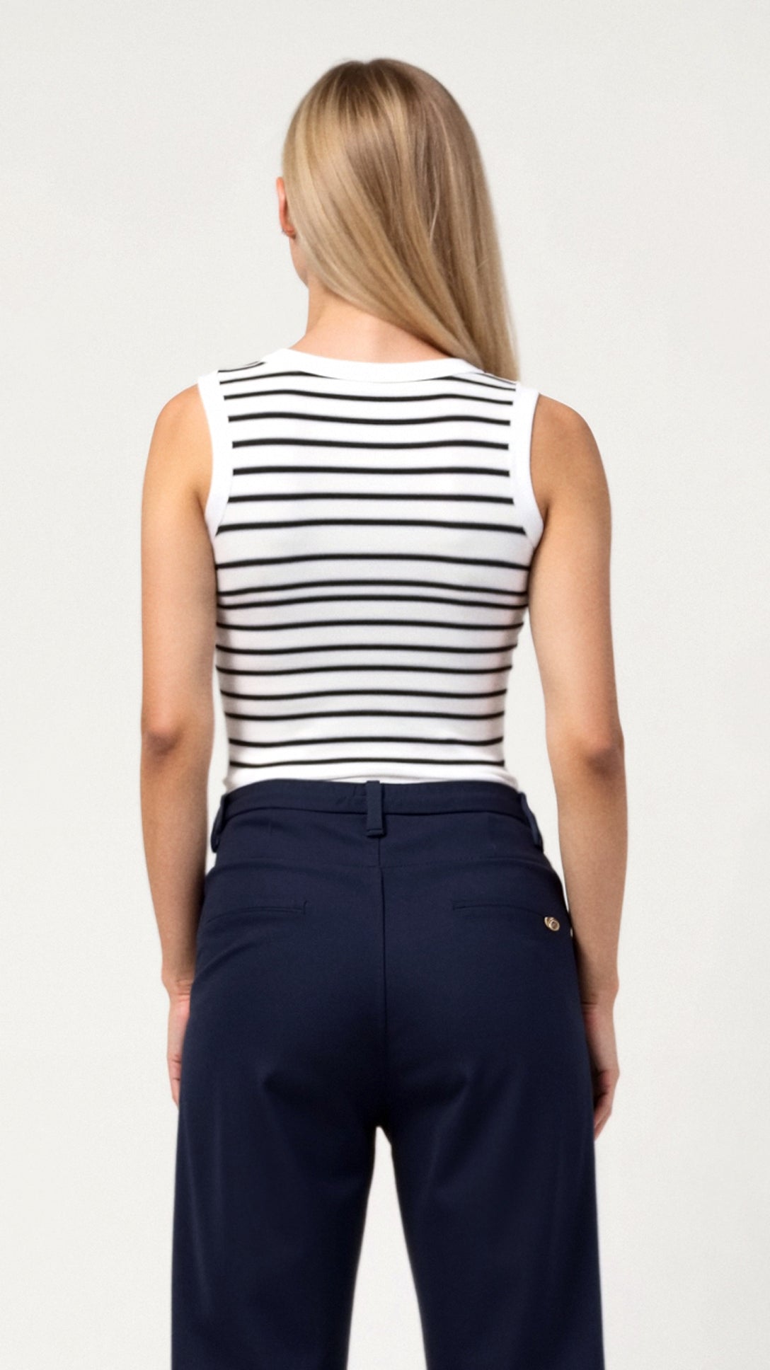 Dames Cropped Tanktop met Geribde Nautische Strepen – Zomeroutfit in Stretch Gebreide Stof, Verkrijgbaar in XS tot L 8