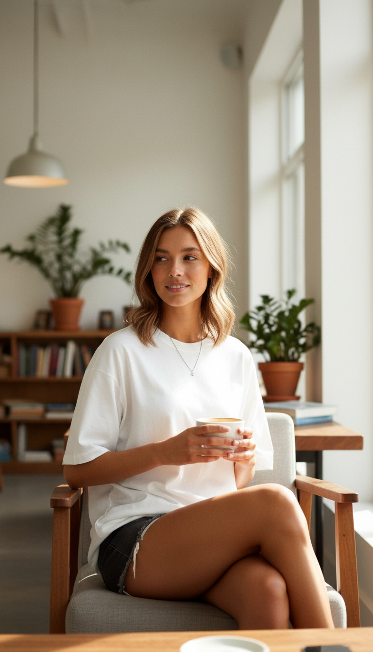 Dames Oversized T-shirt van Katoen – Casual Luxe, Relaxte Pasvorm, Ideaal voor Lente en Zomer Tops Dames 2