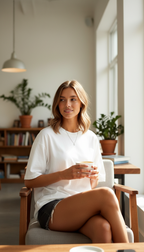 Dames Oversized T-shirt van Katoen – Casual Luxe, Relaxte Pasvorm, Ideaal voor Lente en Zomer Tops Dames 2