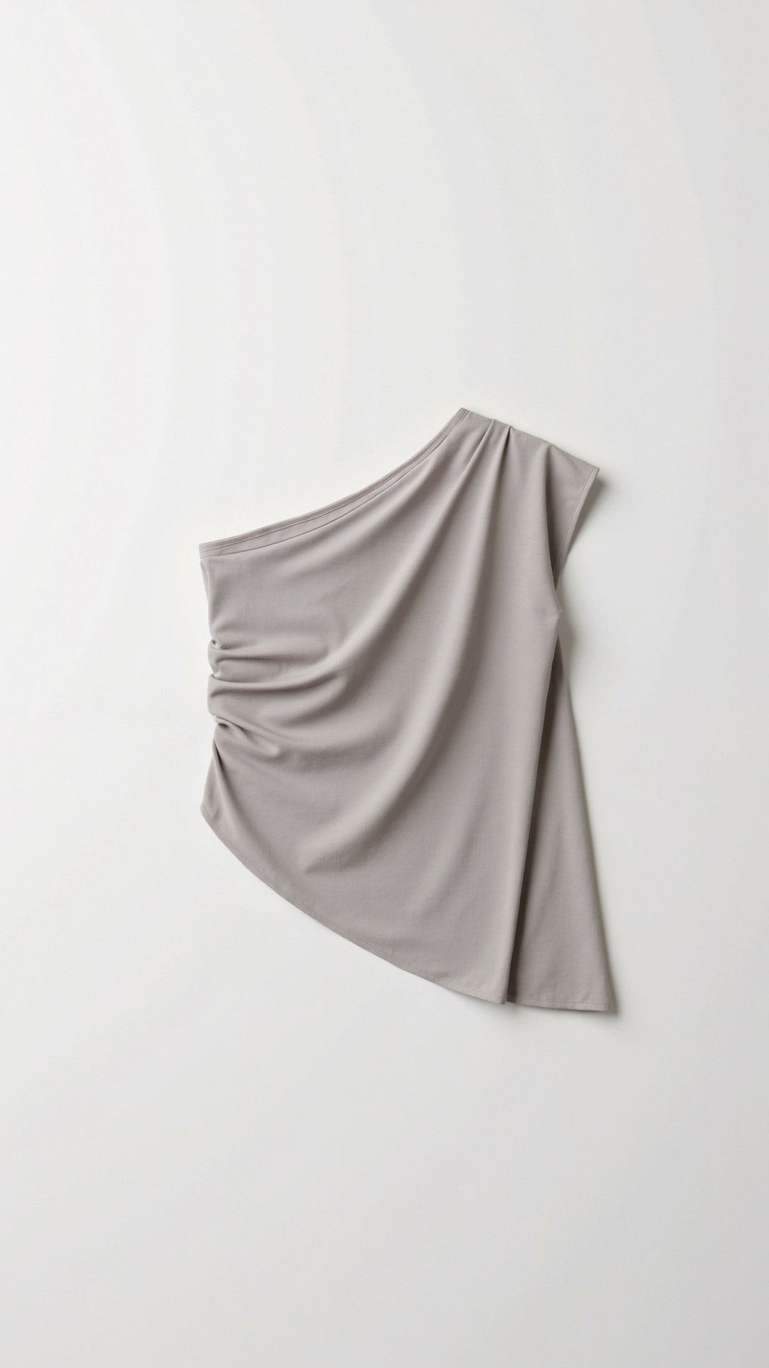 Dames Top met Eén Schouder van Luxe Stretchstof – Asymmetrisch Ontwerp in Duifgrijs, Saliegroen en Wit - Tops Dames 5