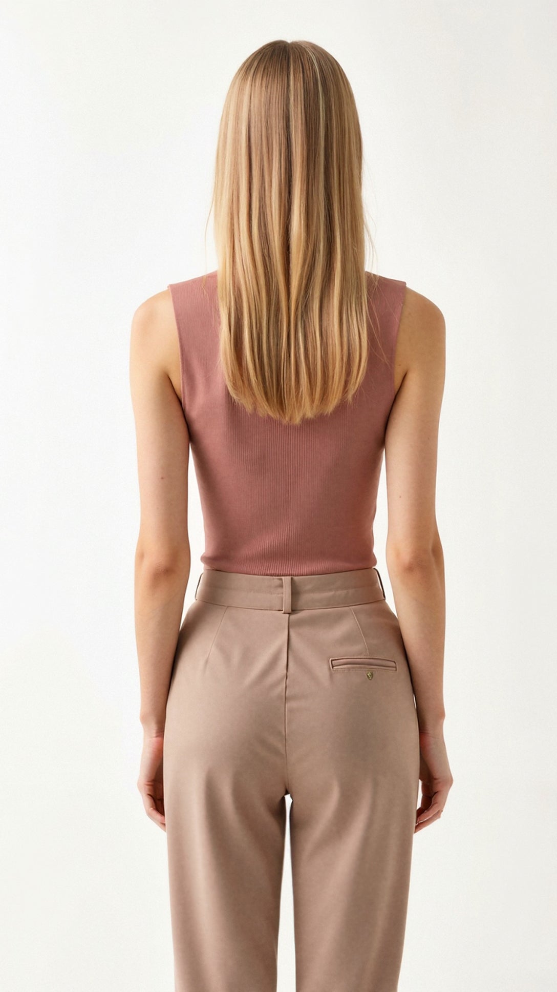 Mouwloze Dames Top met Geribde Stof en Parelversieringen - Elegante Tops Dames voor Casual en Formele Gelegenheden 1